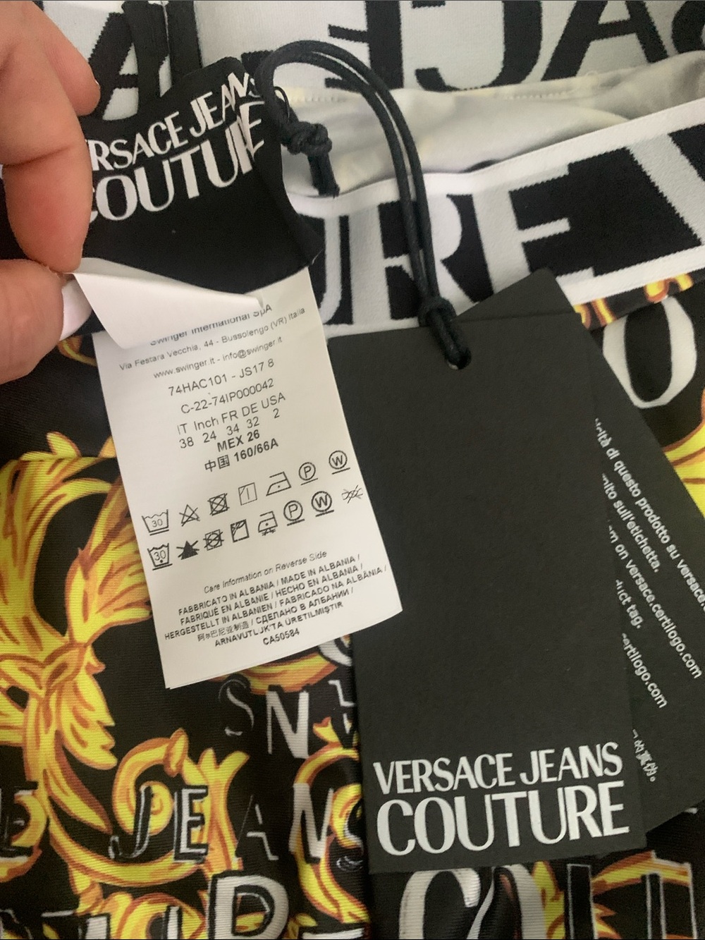 Versace Jeans Couture Leggings in Black, Gold and White - Picture 4 of 9
